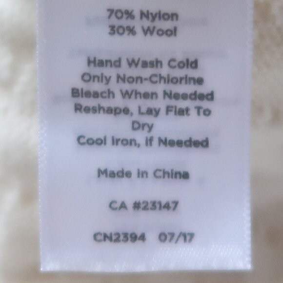 Talbots Cream Fringe Trim Textured Knit Sweater Wool Blend Pullover Size L Large - Picture 6 of 7